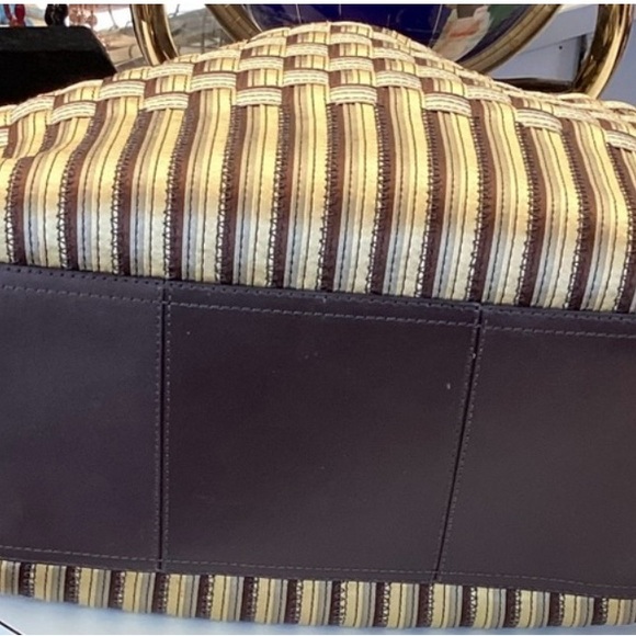 SOLD:  COLE HAAN Genevieve Woven Triangle Hobo Shoulder Handbag Tote 19" Silk - Picture 9 of 13